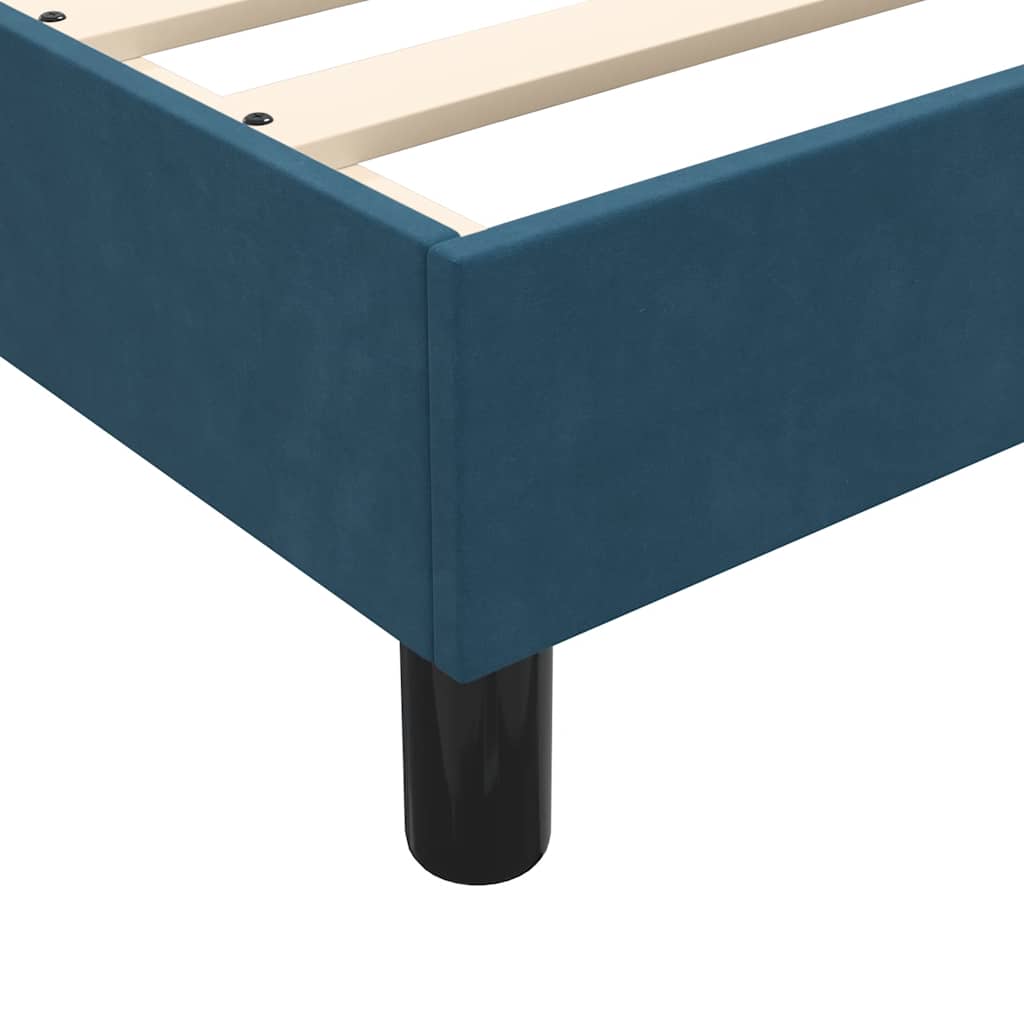 Giroletto a Molle con Materasso Blu Scuro 80x220 cm Velluto | homemem39