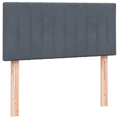 Giroletto a Molle con Materasso Grigio Scuro 90x220 cm Velluto | homemem39