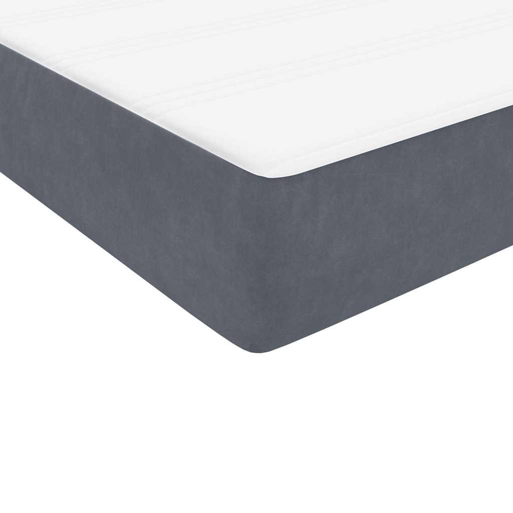 Giroletto a Molle con Materasso Grigio Scuro 90x220 cm Velluto | homemem39