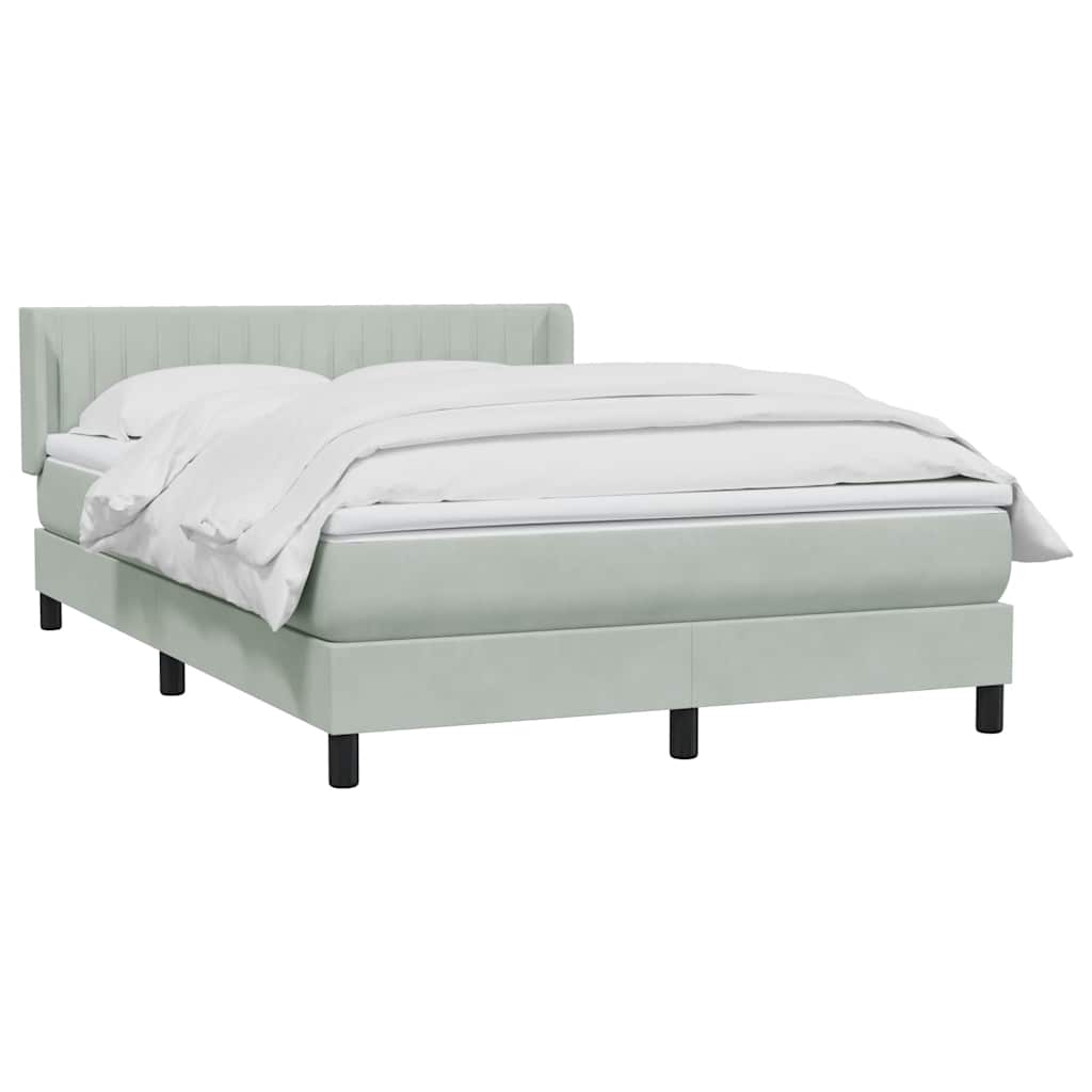 Giroletto a Molle con Materasso Grigio Chiaro 160x220cm Velluto