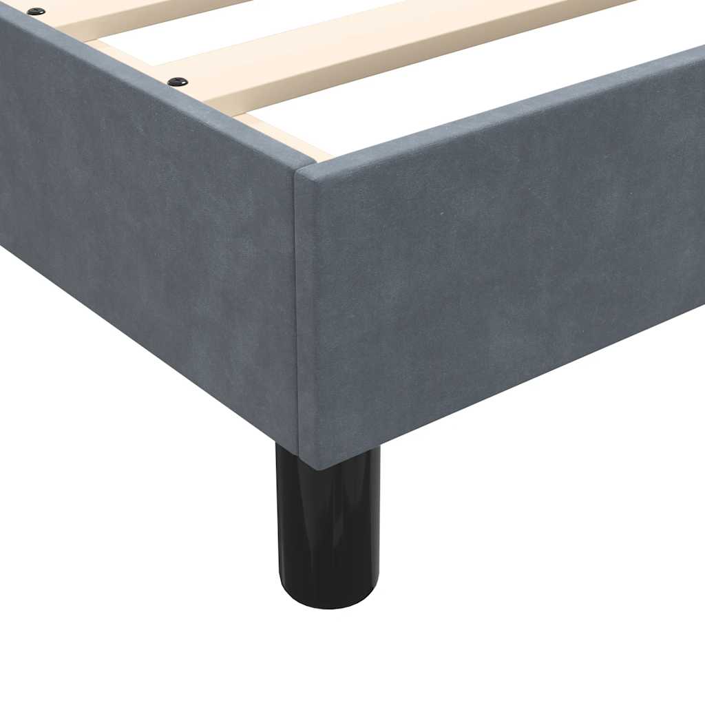 Giroletto a Molle con Materasso Grigio Scuro 80x210 cm Velluto | homemem39