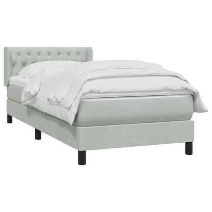 Giroletto a Molle con Materasso grigio chiaro 90x210 cm Velluto