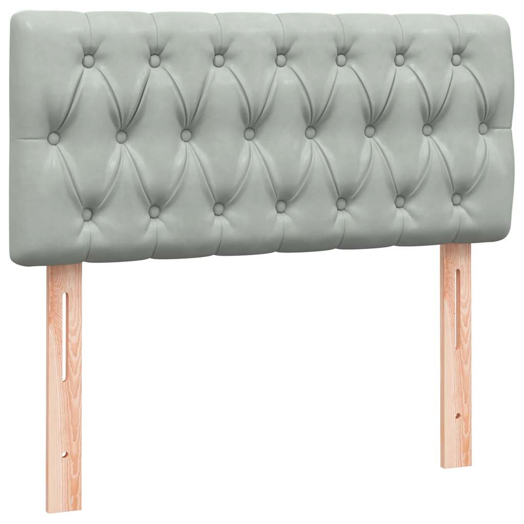 Giroletto a Molle con Materasso grigio chiaro 90x210 cm Velluto | homemem39