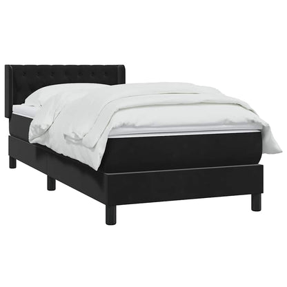 Giroletto a Molle con Materasso Nero 90x210 cm in Velluto | homemem39