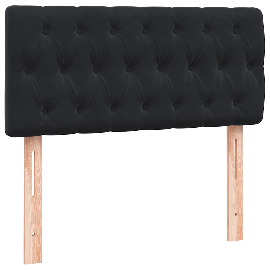 Giroletto a Molle con Materasso Nero 90x210 cm in Velluto | homemem39
