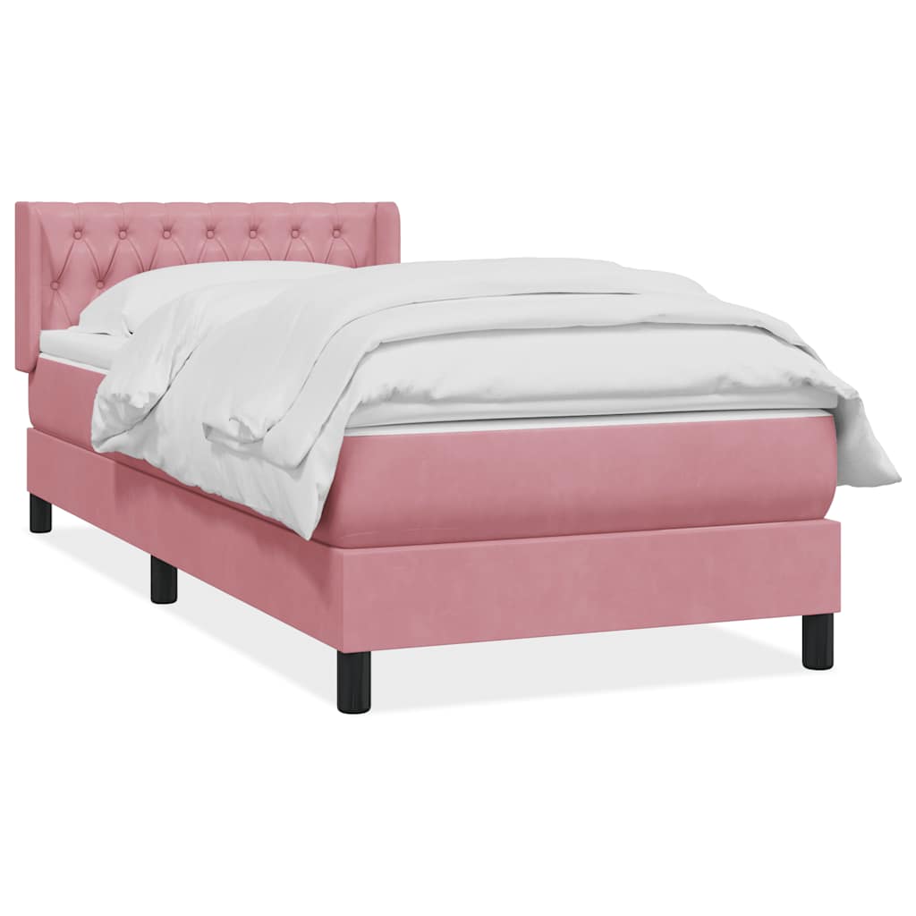 Giroletto a Molle con Materasso Rosa 90x210 cm Velluto | homemem39