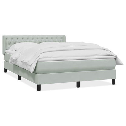 Giroletto a Molle con Materasso Grigio Chiaro 160x210cm Velluto | homemem39