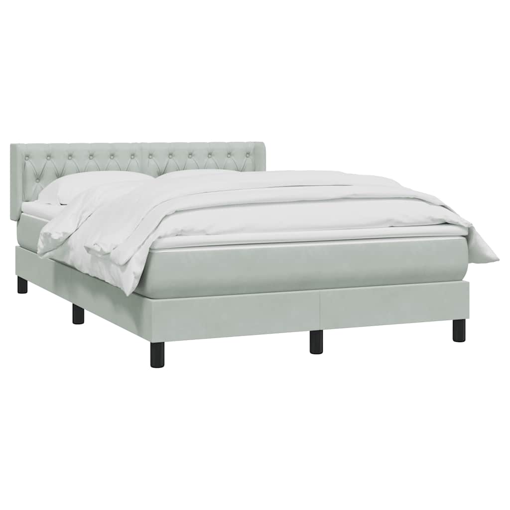 Giroletto a Molle con Materasso Grigio Chiaro 160x210cm Velluto | homemem39