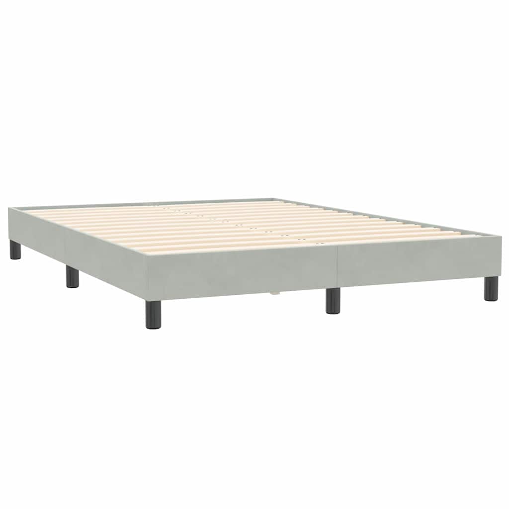 Giroletto a Molle con Materasso Grigio Chiaro 160x210cm Velluto | homemem39