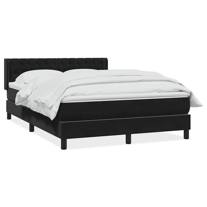 Giroletto a Molle con Materasso Nero 160x210 cm in Velluto | homemem39
