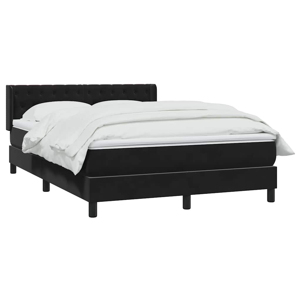 Giroletto a Molle con Materasso Nero 160x210 cm in Velluto | homemem39