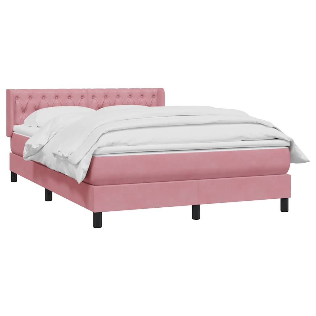 Giroletto a Molle con Materasso Rosa 160x210 cm in Velluto | homemem39