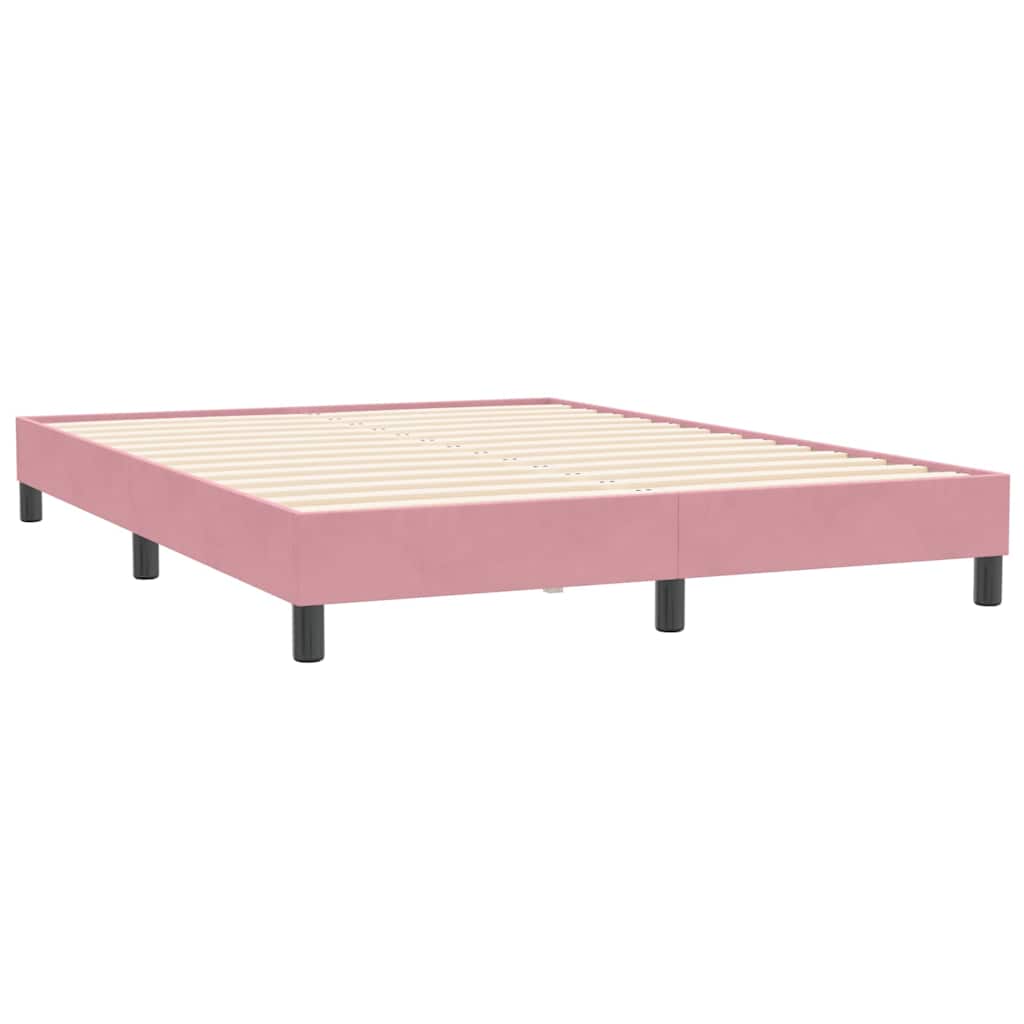Giroletto a Molle con Materasso Rosa 160x210 cm in Velluto | homemem39