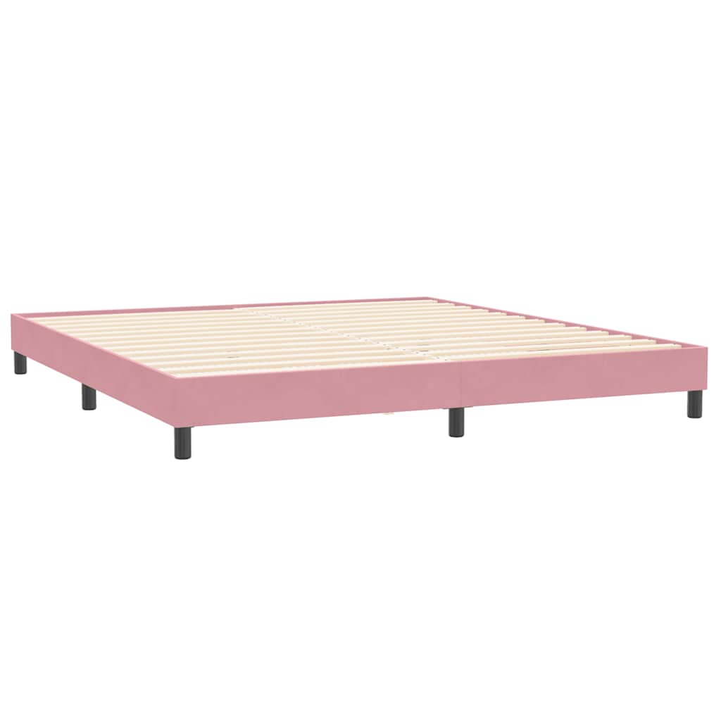 Giroletto a Molle con Materasso Rosa 180x210 cm in Velluto | homemem39
