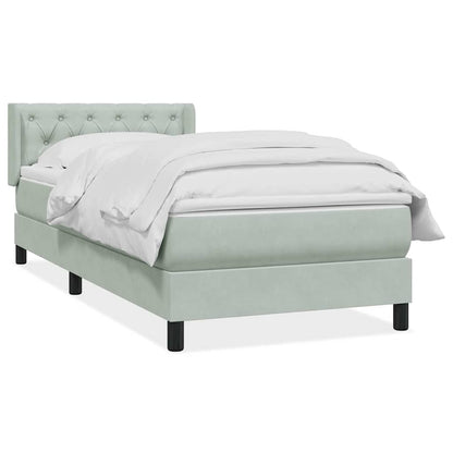 Giroletto a Molle con Materasso Grigio Chiaro 80x220 cm Velluto | homemem39