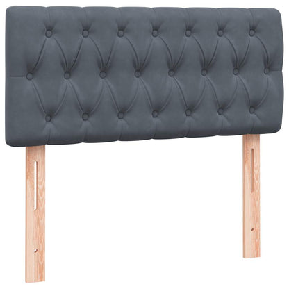 Giroletto a Molle con Materasso Grigio Scuro 80x220 cm Velluto | homemem39