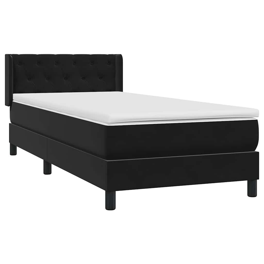 Giroletto a Molle con Materasso Nero 80x220 cm Velluto | homemem39