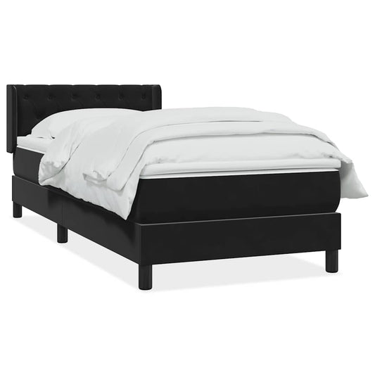 Giroletto a Molle con Materasso Nero 80x220 cm Velluto | homemem39