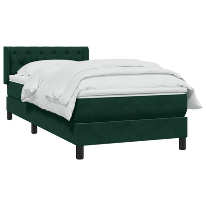 Giroletto a Molle con Materasso Verde Scuro 80x220 cm Velluto