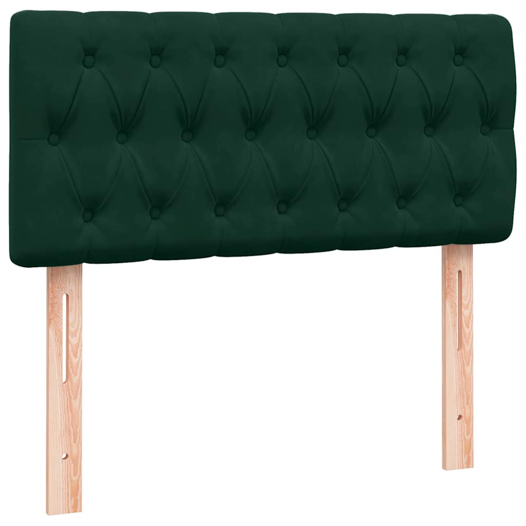 Giroletto a Molle con Materasso Verde Scuro 80x220 cm Velluto
