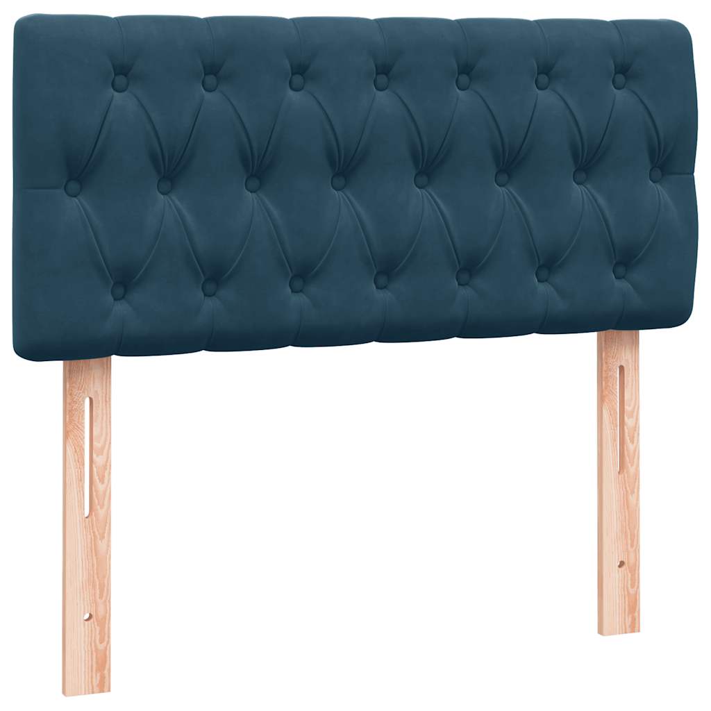 Giroletto a Molle con Materasso Blu Scuro 80x220 cm Velluto | homemem39