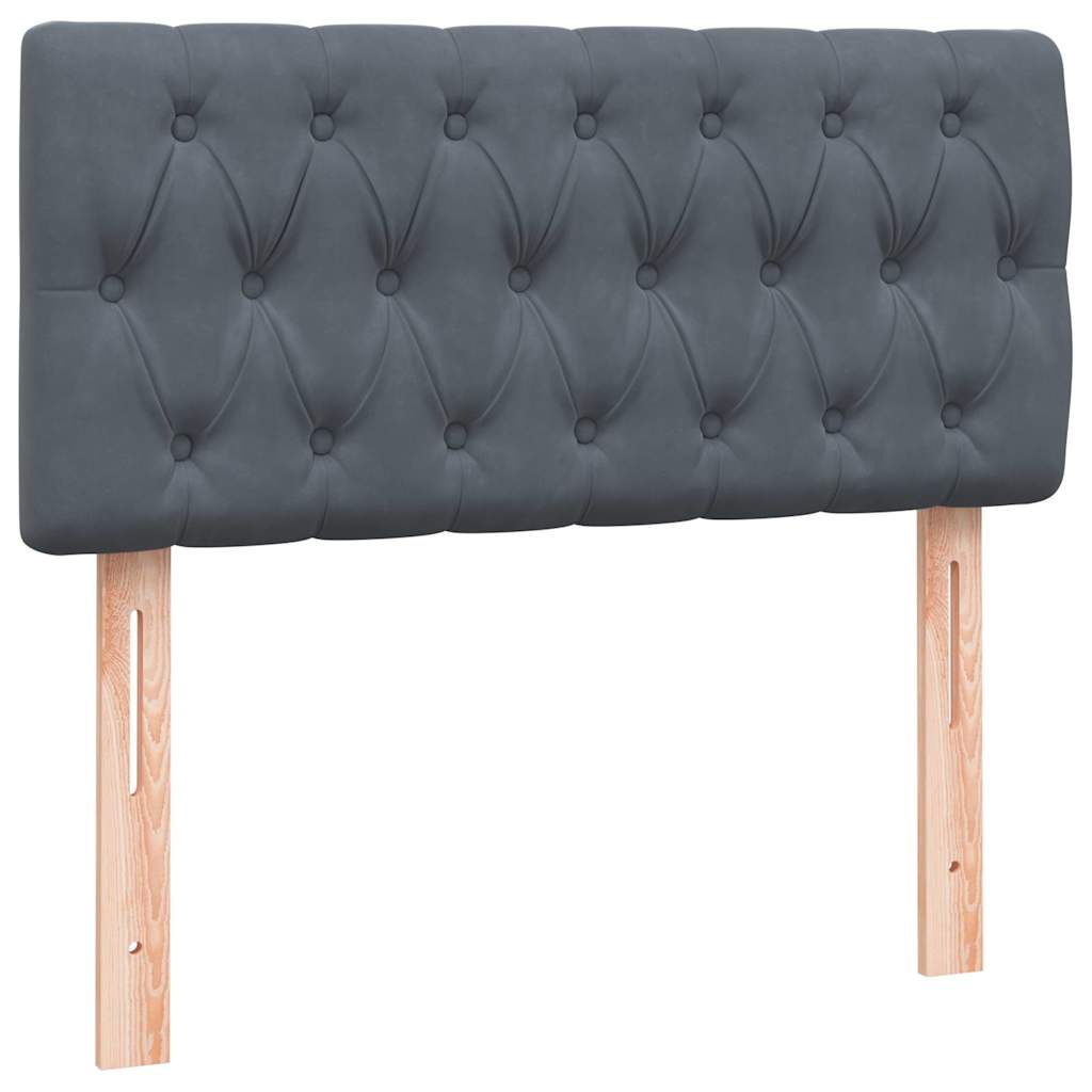 Giroletto a Molle con Materasso Grigio Scuro 90x220 cm Velluto | homemem39