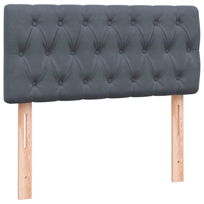 Giroletto a Molle con Materasso Grigio Scuro 90x220 cm Velluto | homemem39