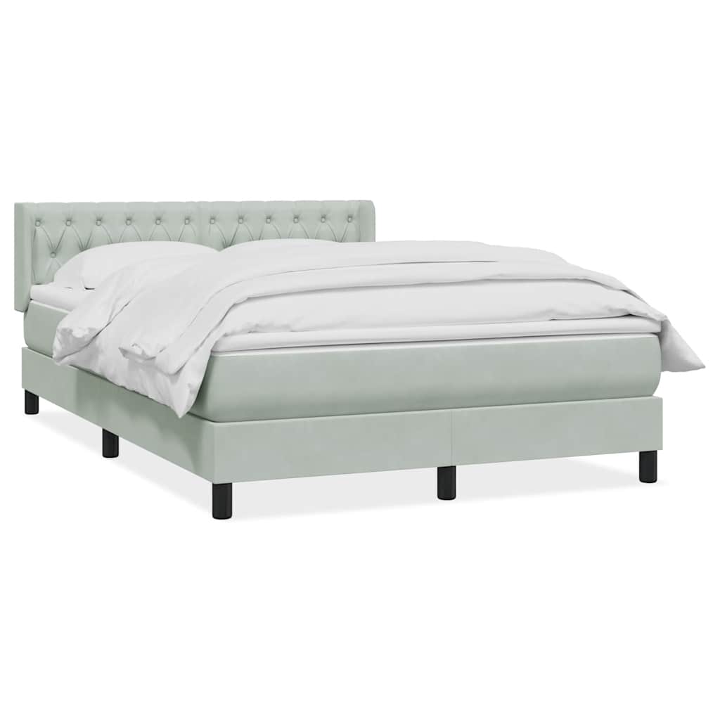 Giroletto a Molle con Materasso Grigio Chiaro 160x220cm Velluto | homemem39