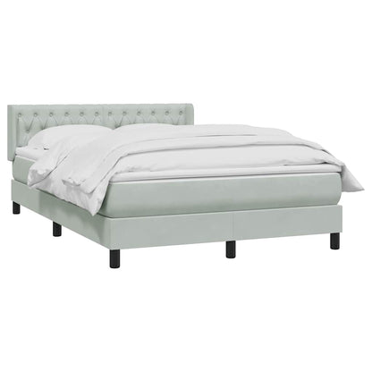 Giroletto a Molle con Materasso Grigio Chiaro 160x220cm Velluto | homemem39