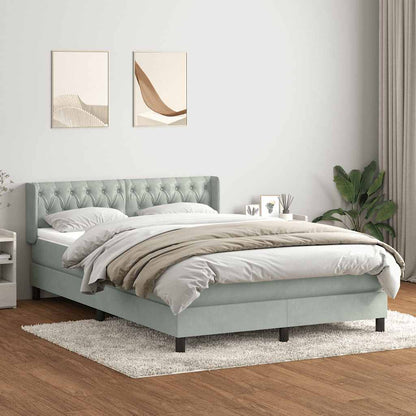 Giroletto a Molle con Materasso Grigio Chiaro 160x220cm Velluto | homemem39