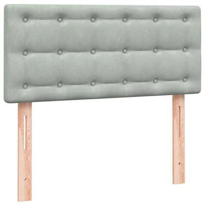 Giroletto a Molle con Materasso Grigio Chiaro 80x210 cm Velluto | homemem39