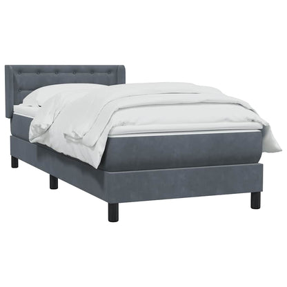 Giroletto a Molle con Materasso Grigio Scuro 80x210 cm Velluto | homemem39