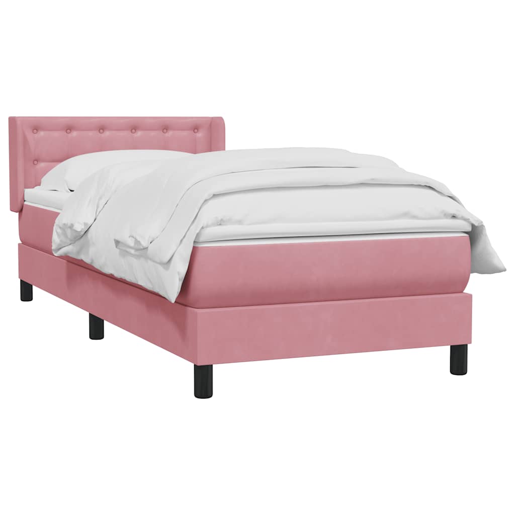 Giroletto a Molle con Materasso Rosa 90x210 cm Velluto | homemem39