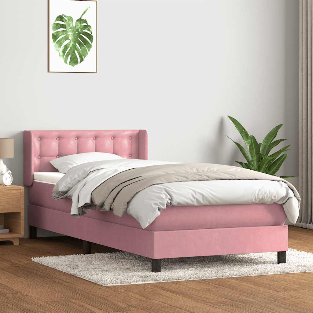 Giroletto a Molle con Materasso Rosa 90x210 cm Velluto | homemem39