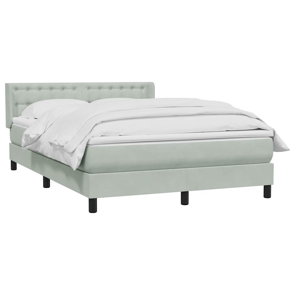 Giroletto a Molle con Materasso Grigio Chiaro 160x210cm Velluto | homemem39