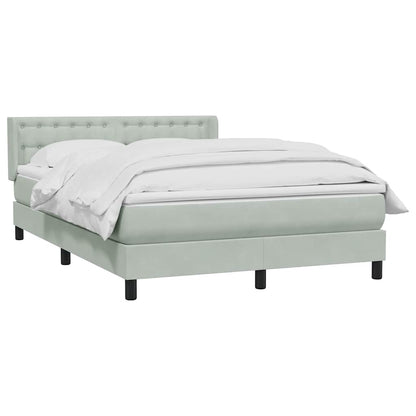 Giroletto a Molle con Materasso Grigio Chiaro 160x210cm Velluto | homemem39