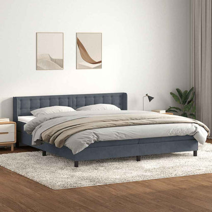 Giroletto a Molle con Materasso Grigio Scuro 180x210 cm Velluto | homemem39