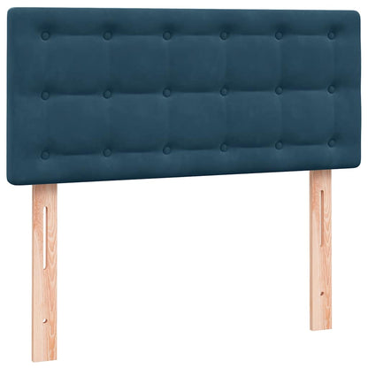 Giroletto a Molle con Materasso Blu Scuro 80x220 cm Velluto