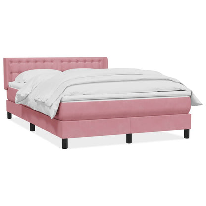 Giroletto a Molle con Materasso Rosa 140x220 cm in Velluto | homemem39