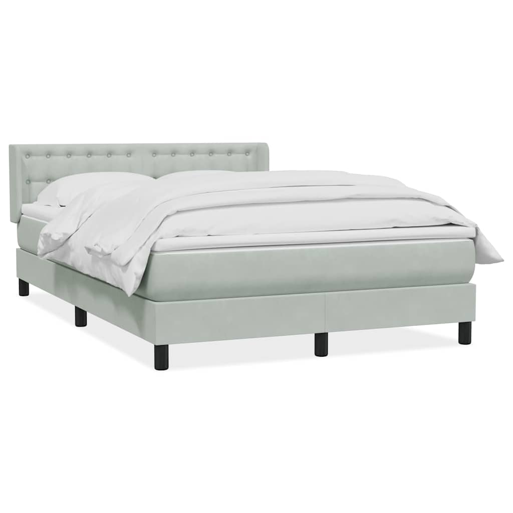 Giroletto a Molle con Materasso Grigio Chiaro 160x220cm Velluto | homemem39