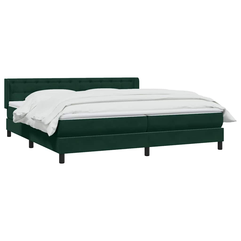 Giroletto a Molle con Materasso Verde Scuro 180x220 cm Velluto | homemem39