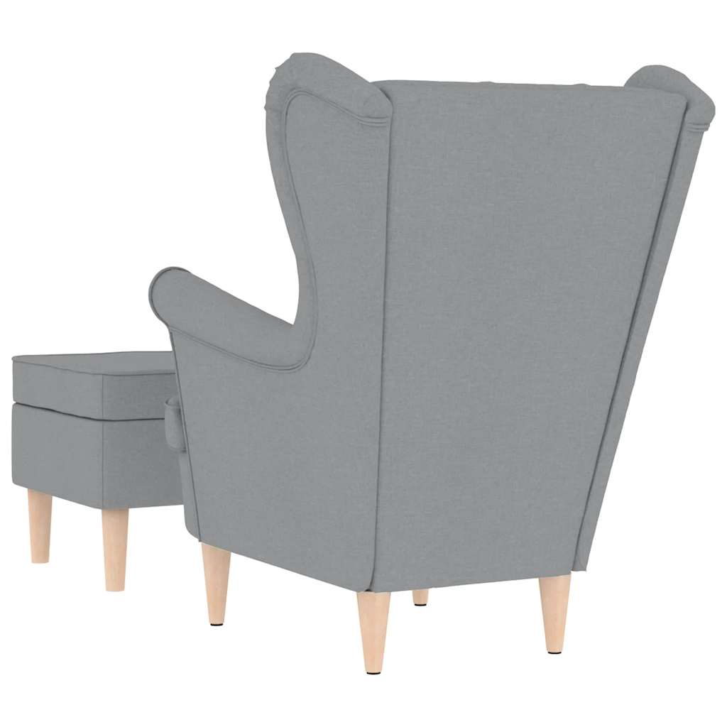 Poltrona con Poggiapiedi Grigio Chiaro in Tessuto | homemem39