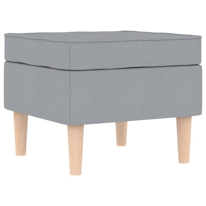 Poltrona con Poggiapiedi Grigio Chiaro in Tessuto - homemem39