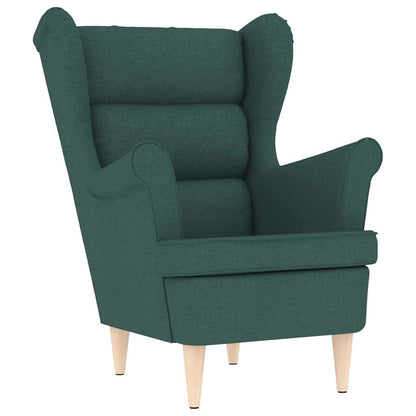 Poltrona con Poggiapiedi Verde Scuro in Tessuto | homemem39