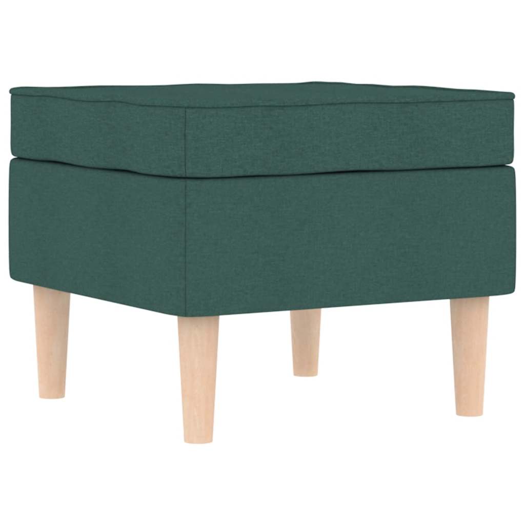Poltrona con Poggiapiedi Verde Scuro in Tessuto | homemem39