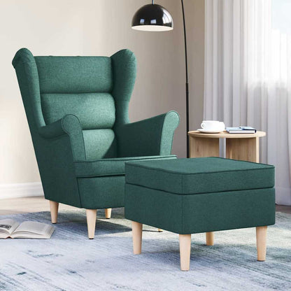 Poltrona con Poggiapiedi Verde Scuro in Tessuto | homemem39