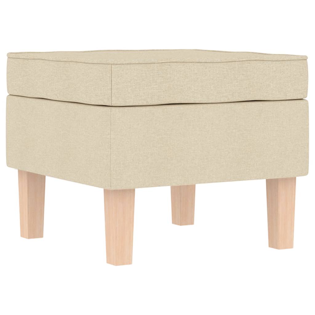 Poltrona a Dondolo con poggiapiedi crema in Tessuto