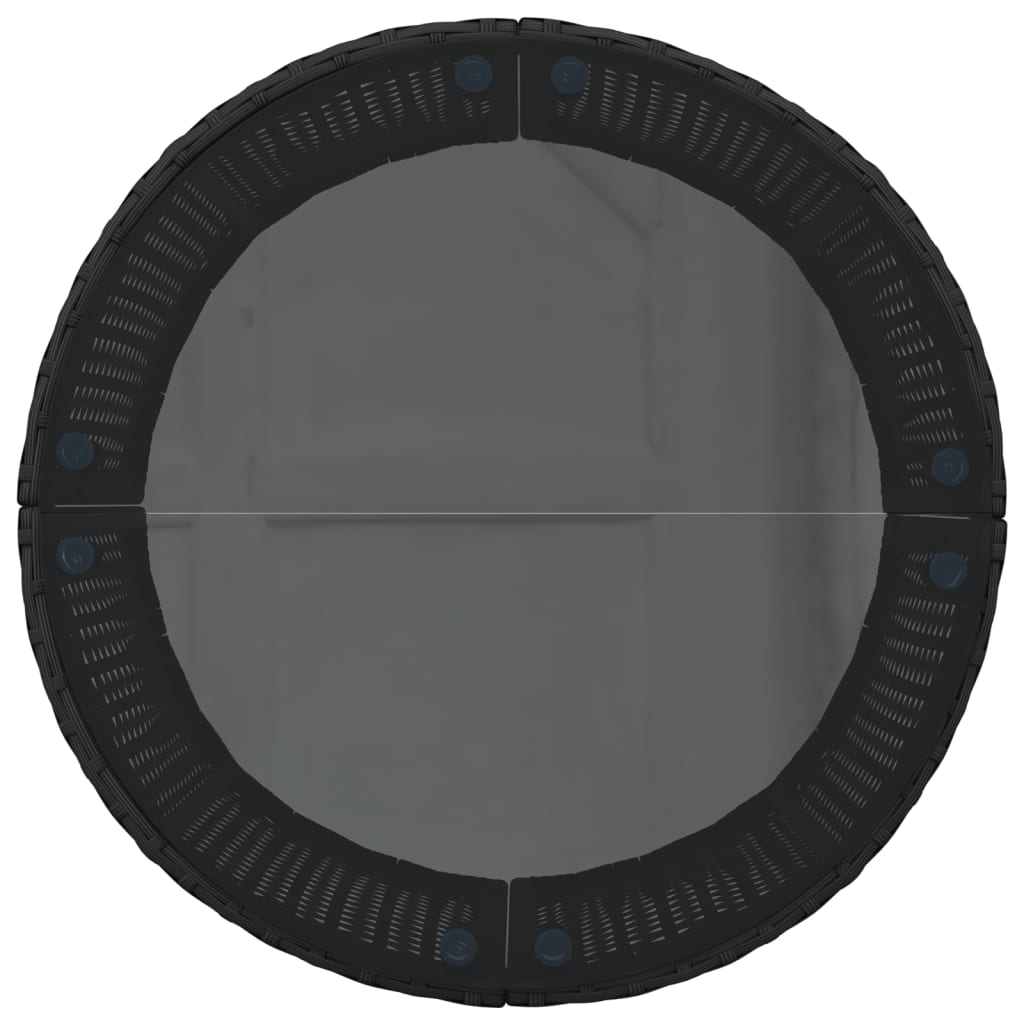 Divano Giardino Tavolo e Cuscini Semicircolare Nero Polyrattan | homemem39
