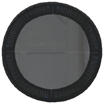 Divano Giardino Tavolo e Cuscini Semicircolare Nero Polyrattan | homemem39