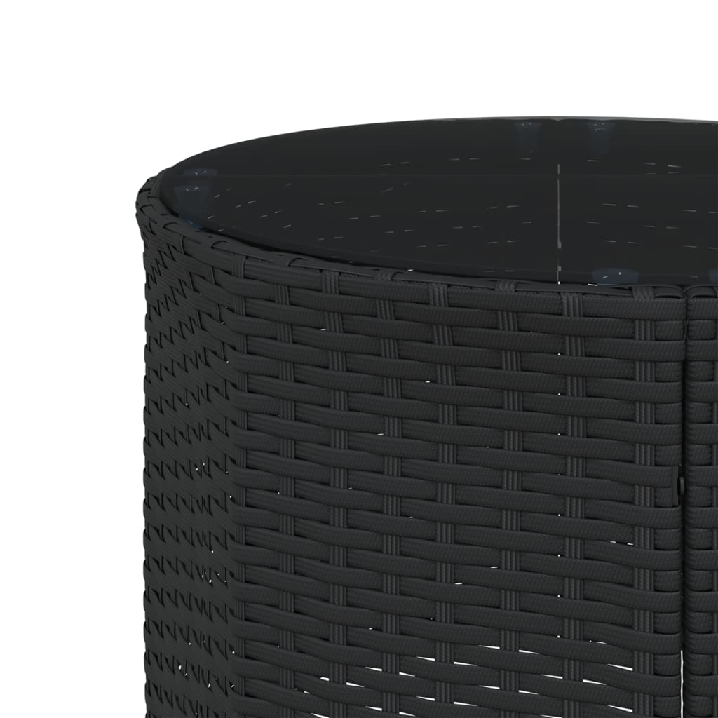 Divano Giardino Tavolo e Cuscini Semicircolare Nero Polyrattan | homemem39